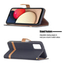 For Samsung Galaxy A03s 164mm Color Matching Denim Texture Horizontal Flip Leather Case with Holder & Card Slots & Wallet & Lanyard(Black)