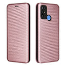 For Doogee X96 Pro Carbon Fiber Texture Horizontal Flip TPU + PC + PU Leather Case with Card Slot(Pink)