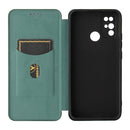 For Doogee X96 Pro Carbon Fiber Texture Horizontal Flip TPU + PC + PU Leather Case with Card Slot(Green)