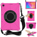 For Huawei MatePad T 10 / T 10s Spider King EVA Protective Case with Adjustable Shoulder Strap & Holder(Rose Red)
