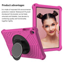 For Huawei MatePad T 10 / T 10s Spider King EVA Protective Case with Adjustable Shoulder Strap & Holder(Rose Red)