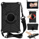 For Samsung Galaxy Tab A7 Lite 8.7 SM-T220 / SM-T225 Spider King EVA Protective Case with Adjustable Shoulder Strap & Holder(Black)