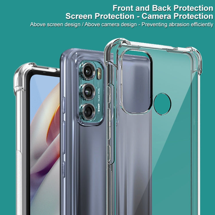 For Motorola Moto G40 Fusion / G60 IMAK All-inclusive Shockproof Airbag TPU Case with Screen Protector(Transparent Black)