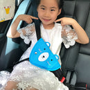 Car Child Seat Belt Adjusting and Fixing Device Buttons Seat Belt Anti-strangulation Shoulder Cover, Style:Mesh Fabric Polar Bear