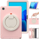 Shockproof TPU + PC Protective Case with 360 Degree Rotation Foldable Handle Grip Holder & Pen Slot For Samsung Galaxy Tab A7 10.4 2020 T500(Cherry Blossoms Pink)