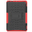 For Amazon Fire HD 10 2021 Tire Texture Shockproof TPU+PC Protective Case with Holder(Red)