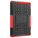 For Amazon Fire HD 10 2021 Tire Texture Shockproof TPU+PC Protective Case with Holder(Red)
