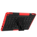 For Amazon Fire HD 10 2021 Tire Texture Shockproof TPU+PC Protective Case with Holder(Red)