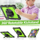 Shockproof Colorful Silicone + PC Protective Tablet Case with Holder & Shoulder Strap & Hand Strap & Pen Slot For iPad Pro 12.9 2021 / 2020 / 2018(Lime PC+Black)