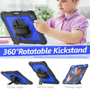 Shockproof Colorful Silicone + PC Protective Tablet Case with Holder & Shoulder Strap & Hand Strap & Pen Slot For iPad Pro 12.9 2021 / 2020 / 2018(Blue PC+Black)