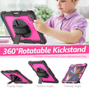 Shockproof Colorful Silicone + PC Protective Tablet Case with Holder & Shoulder Strap & Hand Strap & Pen Slot For iPad Pro 12.9 2021 / 2020 / 2018(Rose PC+Black)