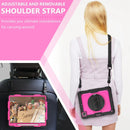 Shockproof Colorful Silicone + PC Protective Tablet Case with Holder & Shoulder Strap & Hand Strap & Pen Slot For iPad Pro 12.9 2021 / 2020 / 2018(Rose PC+Black)