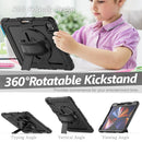 Shockproof Colorful Silicone + PC Protective Tablet Case with Holder & Shoulder Strap & Hand Strap & Pen Slot For iPad Pro 12.9 2021 / 2020 / 2018(All Black)
