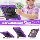 Shockproof Colorful Silicone + PC Protective Tablet Case with Holder & Shoulder Strap & Hand Strap & Pen Slot For iPad Pro 12.9 2021 / 2020 / 2018(Purple Silicone)