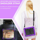 Shockproof Colorful Silicone + PC Protective Tablet Case with Holder & Shoulder Strap & Hand Strap & Pen Slot For iPad Pro 12.9 2021 / 2020 / 2018(Purple Silicone)