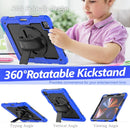 Shockproof Colorful Silicone + PC Protective Tablet Case with Holder & Shoulder Strap & Hand Strap & Pen Slot For iPad Pro 12.9 2021 / 2020 / 2018(Blue Silicone)