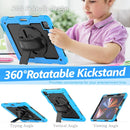 Shockproof Colorful Silicone + PC Protective Tablet Case with Holder & Shoulder Strap & Hand Strap & Pen Slot For iPad Pro 12.9 2021 / 2020 / 2018(Sky Blue Silicone)