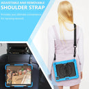Shockproof Colorful Silicone + PC Protective Tablet Case with Holder & Shoulder Strap & Hand Strap & Pen Slot For iPad Pro 12.9 2021 / 2020 / 2018(Sky Blue Silicone)