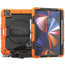Shockproof Colorful Silicone + PC Protective Tablet Case with Holder & Shoulder Strap & Hand Strap & Pen Slot For iPad Pro 12.9 2021 / 2020 / 2018(Orange Silicone)