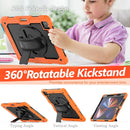 Shockproof Colorful Silicone + PC Protective Tablet Case with Holder & Shoulder Strap & Hand Strap & Pen Slot For iPad Pro 12.9 2021 / 2020 / 2018(Orange Silicone)