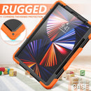 Shockproof Colorful Silicone + PC Protective Tablet Case with Holder & Shoulder Strap & Hand Strap & Pen Slot For iPad Pro 12.9 2021 / 2020 / 2018(Orange Silicone)