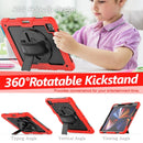 Shockproof Colorful Silicone + PC Protective Tablet Case with Holder & Shoulder Strap & Hand Strap & Pen Slot For iPad Pro 12.9 2021 / 2020 / 2018(Red Silicone)
