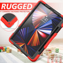 Shockproof Colorful Silicone + PC Protective Tablet Case with Holder & Shoulder Strap & Hand Strap & Pen Slot For iPad Pro 12.9 2021 / 2020 / 2018(Red Silicone)