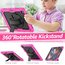 Shockproof Colorful Silicone + PC Protective Tablet Case with Holder & Shoulder Strap & Hand Strap & Pen Slot For iPad Pro 12.9 2021 / 2020 / 2018(Rose Silicone)