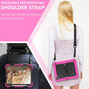 Shockproof Colorful Silicone + PC Protective Tablet Case with Holder & Shoulder Strap & Hand Strap & Pen Slot For iPad Pro 12.9 2021 / 2020 / 2018(Rose Silicone)