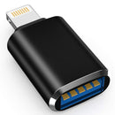 XQ-ZH001 USB Female to 8 Pin Male OTG Adapter(Black)