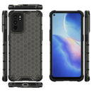For OPPO Reno6 5G Shockproof Honeycomb PC + TPU Protective Case(Black)