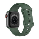 Silicone Watch Band, Size: Large Size For Apple Watch Series 7 41mm / 6 & SE & 5 & 4 40mm / 3 & 2 & 1 38mm(Dark Green)
