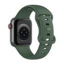 Silicone Watch Band, Size: Small Code For Apple Watch Series 7 45mm / 6 & SE & 5 & 4 44mm / 3 & 2 & 1 42mm(Dark Green)