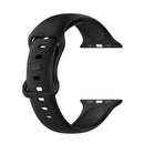 Silicone Watch Band, Size: Small Code For Apple Watch Series 7 45mm / 6 & SE & 5 & 4 44mm / 3 & 2 & 1 42mm(Black)