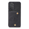 For Huawei P50 Double Buckle PU + TPU Shockproof Magnetic Protective Case with Card Slot & Holder(Black)