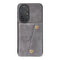 For Huawei P50 Double Buckle PU + TPU Shockproof Magnetic Protective Case with Card Slot & Holder(Grey)