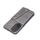 For Huawei P50 Double Buckle PU + TPU Shockproof Magnetic Protective Case with Card Slot & Holder(Grey)