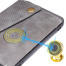 For Huawei P50 Double Buckle PU + TPU Shockproof Magnetic Protective Case with Card Slot & Holder(Grey)
