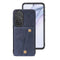 For Huawei P50 Double Buckle PU + TPU Shockproof Magnetic Protective Case with Card Slot & Holder(Blue)