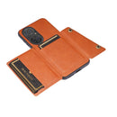 For Huawei P50 Double Buckle PU + TPU Shockproof Magnetic Protective Case with Card Slot & Holder(Brown)