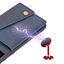 For Samsung Galaxy S21 FE Double Buckle PU + TPU Shockproof Magnetic Protective Case with Card Slot & Holder(Blue)