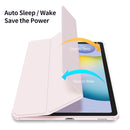 For Samsung Galaxy Tab S6 Lite P610/P615 DUX DUCIS TOBY Series Antiskid PU Leather + PC + TPU Horizontal Flip Case with Holder & Pen Slot & Sleep / Wake-up Function(Pink)