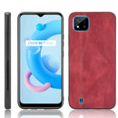 For OPPO Realme C11 2021 / Realme C20 Shockproof Sewing Cow Pattern Skin PC + PU + TPU Case(Red)