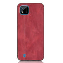 For OPPO Realme C11 2021 / Realme C20 Shockproof Sewing Cow Pattern Skin PC + PU + TPU Case(Red)