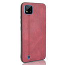 For OPPO Realme C11 2021 / Realme C20 Shockproof Sewing Cow Pattern Skin PC + PU + TPU Case(Red)