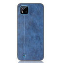For OPPO Realme C11 2021 / Realme C20 Shockproof Sewing Cow Pattern Skin PC + PU + TPU Case(Blue)