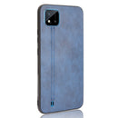 For OPPO Realme C11 2021 / Realme C20 Shockproof Sewing Cow Pattern Skin PC + PU + TPU Case(Blue)