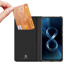 For ASUS Zenfone 8 DUX DUCIS Skin Pro Series Horizontal Flip PU + TPU Leather Case with Holder & Card Slots(Black)