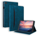 For Samsung Galaxy Tab A 8.0 2019 SM-T290 / SM-T295 Business Shockproof Horizontal Flip Leather Case with Holder & Card Slots & Photo Frame & Pen Slot(Blue)