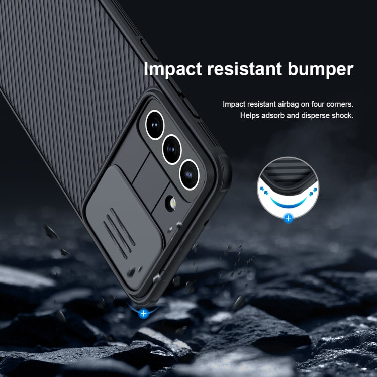 For Samsung Galaxy S21 FE 5G NILLKIN Black Mirror Pro Series Camshield Full Coverage Dust-proof Scratch Resistant Phone Case(Black)